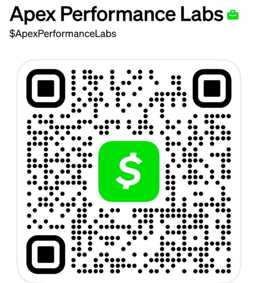 Cash App QR code for Apex Performance Labs, cashtag $ApexPerformanceLabs